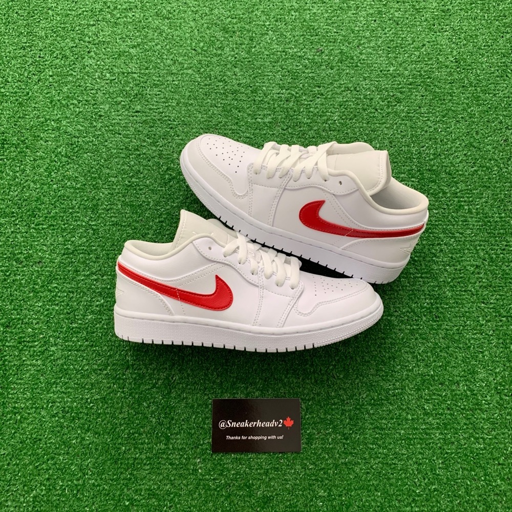 🥤*NEW* Air Jordan 1 Low “White University Red”(W) - Picture 2 of 10